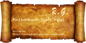 Reitenbach Györgyi névjegykártya