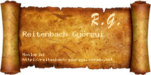 Reitenbach Györgyi névjegykártya